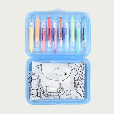 10 Vivid-colored Chalk Crayons Set (Replaceable), with Silicone Painting Mat and Cleaning Sponge