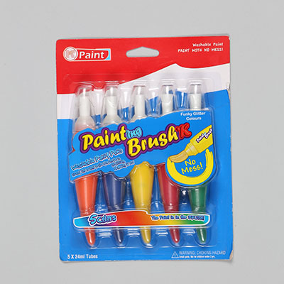 JUMBO TIP WASHABLE PAINT BRUSHES 5X24ML