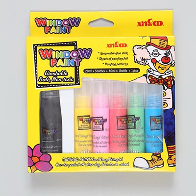 WINDOW PAINT 5X20ML+40ML+1GLUE