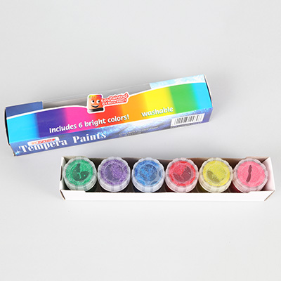 6 GLITTER TEMPERA PAINTS 6X15G