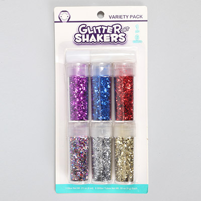 VARIETY PACK GLITTER SHAKERS 6X9G+6ML
