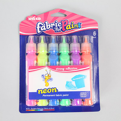 NEON FABRIC PAINT 6X35ML
