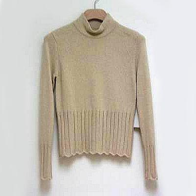 Ladies' 35% Cotton 12% Wool 8% Angora 22% Viscose 23% Nylon Mock Turtle Neck Long Sleeve Pullover