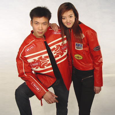 FS-06: Heavy pig nappa lady racing jacket ,FS-07: Heavy pig nappa men racing jacket