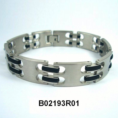 Steel band with rubber and jewellery buckle