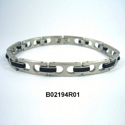 Ladies steel band with rubber and jewellery buckle