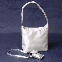 Ladies' Satin Pouch Metallic pvc Mobile Phone Pouch.