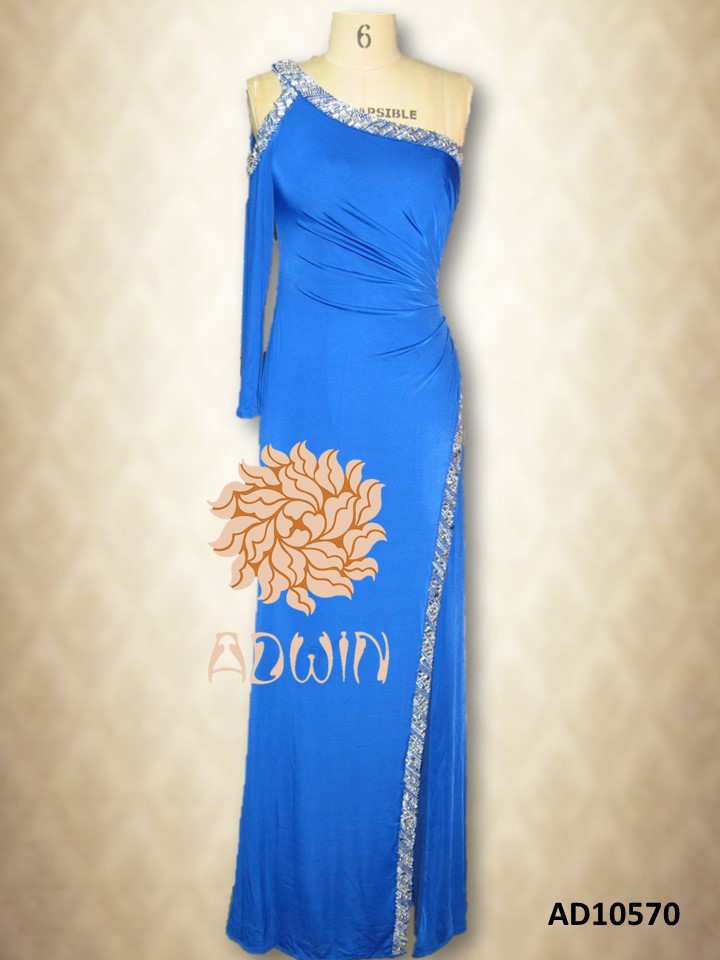 Single Cut Out Shoulder Evening Dress