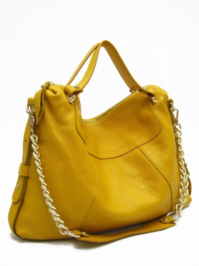 Leather Metal Chain & Belt Detail Shoulder Bag