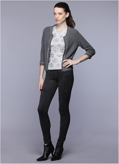 Ladies Bead Top with Cardigan