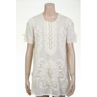 12gg Tunic with hand crochet patch on & trim