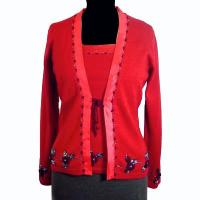 12gg V-neck long sleeves jersey twin set
