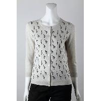 14gg Jersey Knitted with Embroidery Front Cardigan