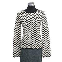 7gg computer knit long sleeves pullover allover stripe