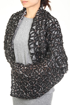 Allover hand knit poncho