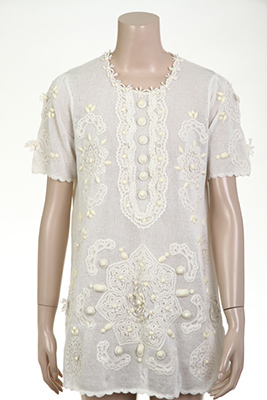 12gg Tunic with hand crochet patch on & trim