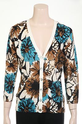 12gg Printed Floral Cardigan