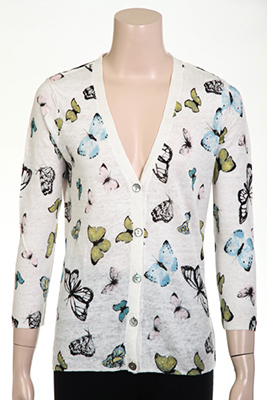 12gg Butterfly Printed Cardigan
