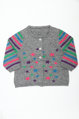 12gg Intarsia Stars + Stripe Cardigan