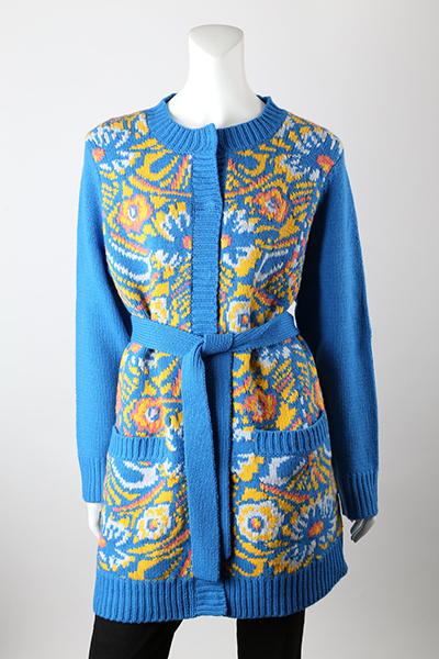 3gg Intarsia Front Coat