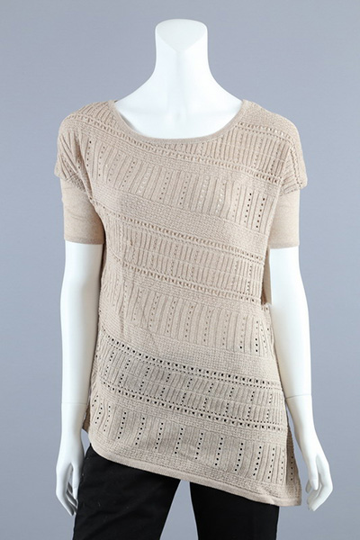 12gg Texture with Pointelle Allover Jumper