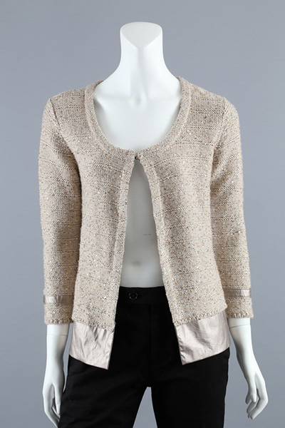 3gg Jersey Cardigan with Satin Fabric