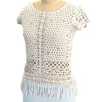 Sell Hand crochet round neck short sleeve beading Vest