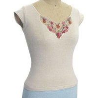 Sell 12GG V neck cover w/ lace & hand embroideery Vest