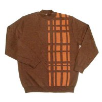 Sell 12GG round neck long sleeve cumpter knit color block Pullover