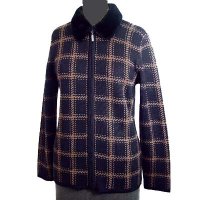 Sell 7GG Fur collar long sleeves zipper cardigan