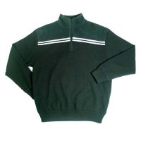 Sell 9GG Mock neck half zipper long sleeves stripes jersey pullover w/ poly fleece