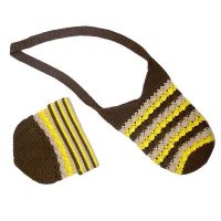 Sell Hand crochet multi colors stripes bag & hat