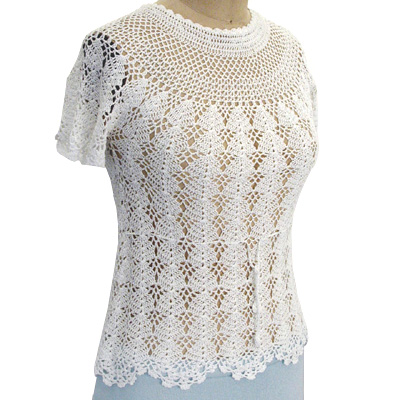 Sell Hand crochet round neck short sleeve Pullover