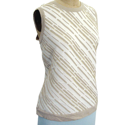 Sell 12GG round neck vest w/ beading