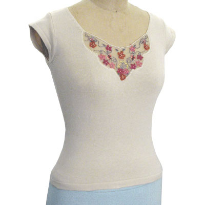 Sell 12GG V neck cover w/ lace & hand embroideery Vest