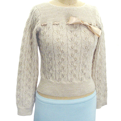 Sell 7GG round neck long sleeve pointelle Pullover
