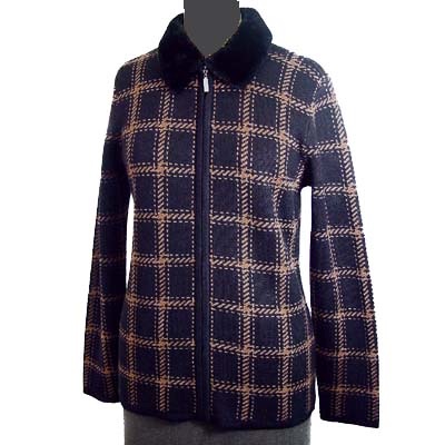 Sell 7GG Fur collar long sleeves zipper cardigan