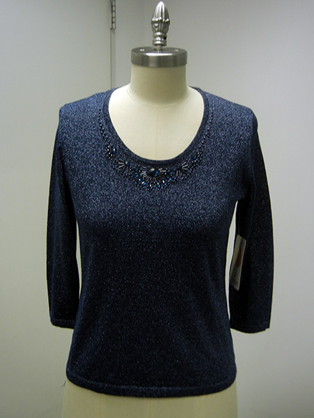 Ladies' Lurex Plated Rayon Knitted Pullover