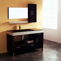 BATHROOM FURNITURE WITH GLASS BASIN