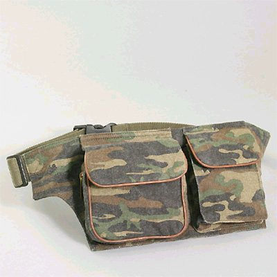 Washed Canvas Waist Bag (Military Pattern)