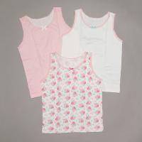 Girls 3pk floral/stripe/solid vest