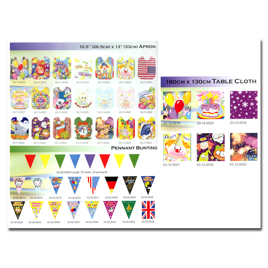 Pennant Bunting, Table Cloth & Apron