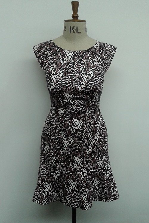 Ladies' Printed Dress in Cotton Satin