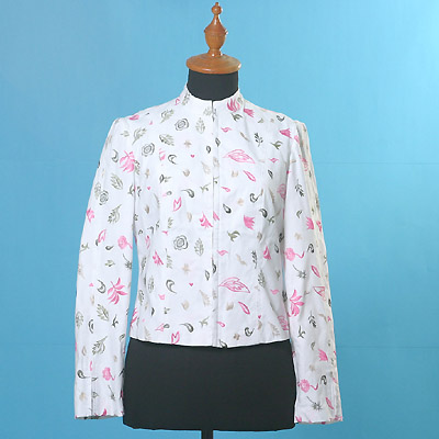 Woven cotton-spendex emb. jacket (Casual Wear)