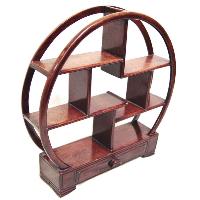 Round Curio Stand With Drawer Base