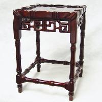 Square Stand Decorated With Openwork Carvings of Curio Patterns