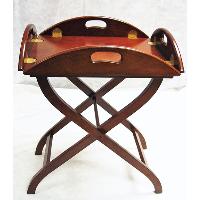 Removable Tray Table With Curved Trestle Stand
