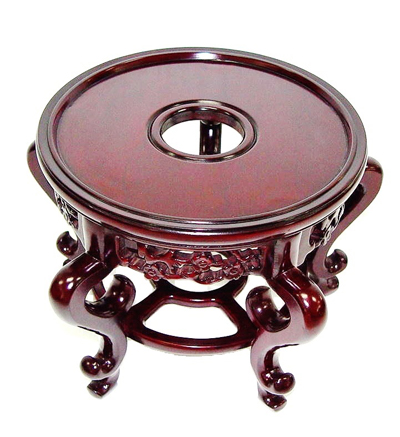 Fishbowl Stand Decorated With Openwork Carvings of Plum Flowers