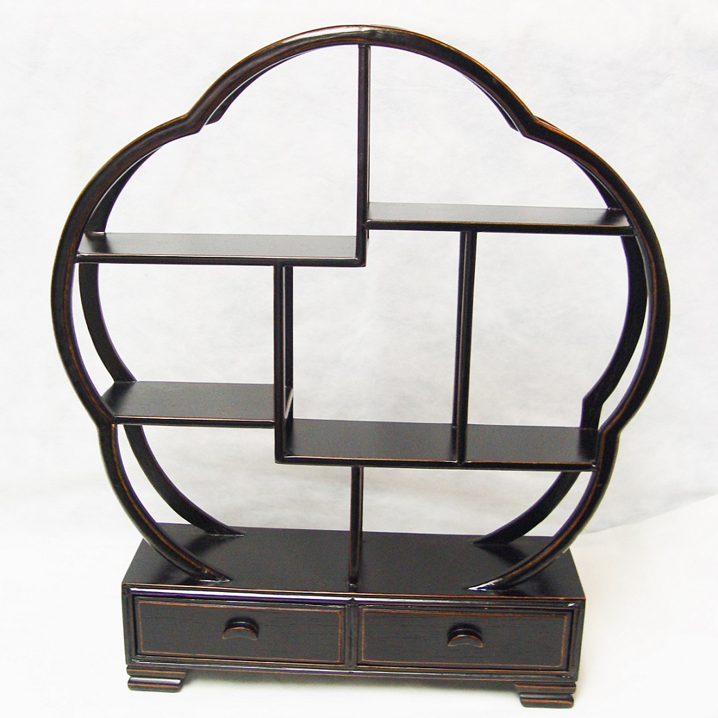 Plum Flower Curio Stand With Two Drawers