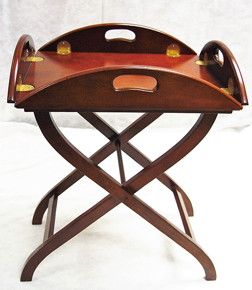Removable Tray Table With Curved Trestle Stand